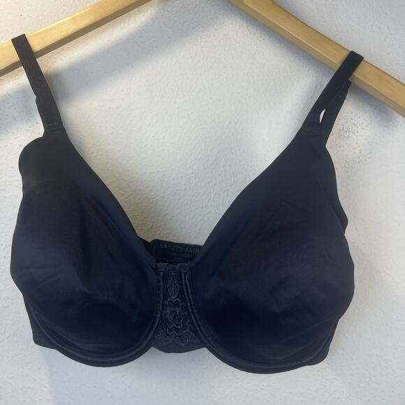 Vanity Fair 32 F Beauty back minimizer black bra size 32DDD Black 76080 - Picture 1 of 9